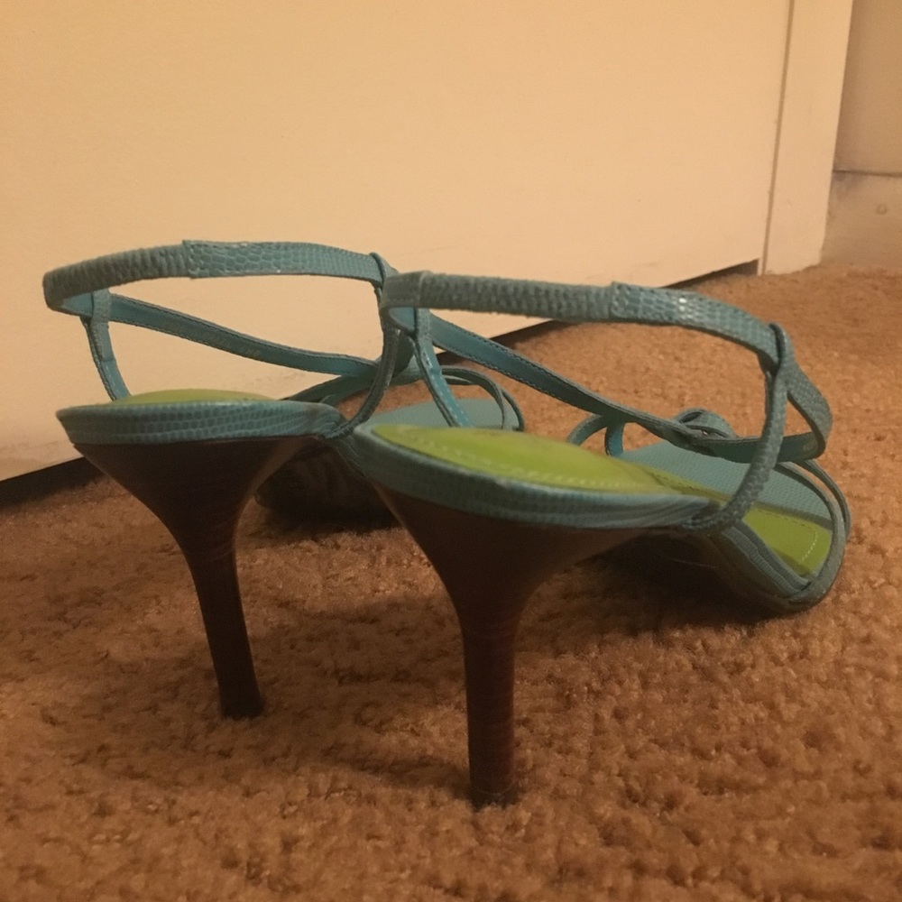 SOLD Ralph Lauren Blue Strappy Heels - Picture 3 of 4